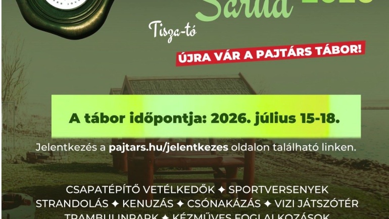 Pajtárs Tábor 2026 Sarud